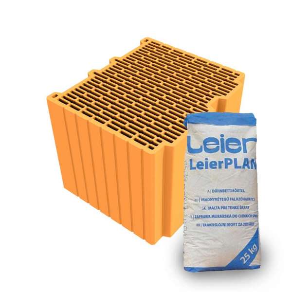 LeierPLAN 38 Pro csiszolt tégla + vékony falazóhabarcs